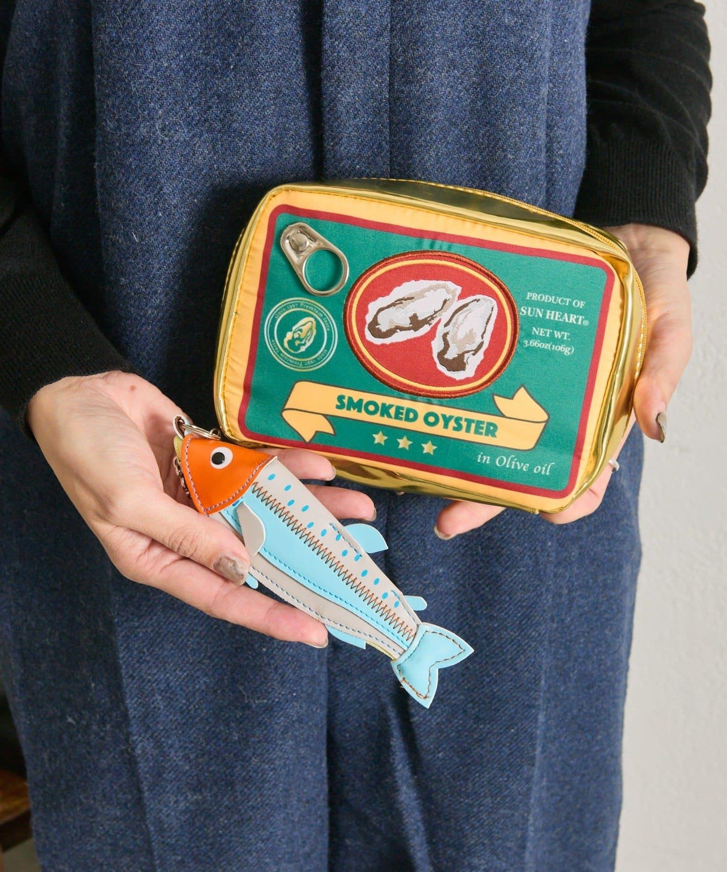 OYSTER&FISH/牡蠣罐頭&魚形收納包