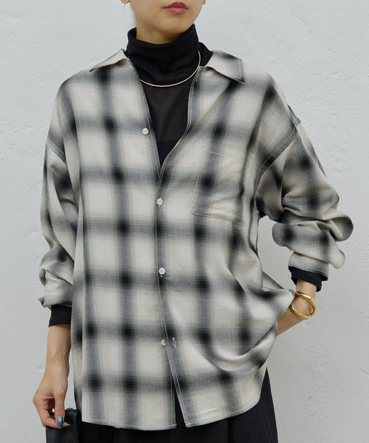 漸變格紋襯衫