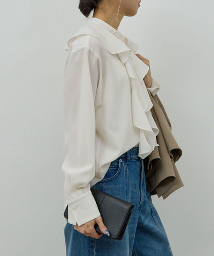荷葉邊領結襯衫