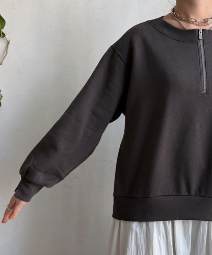 半拉鍊拼接連衣裙