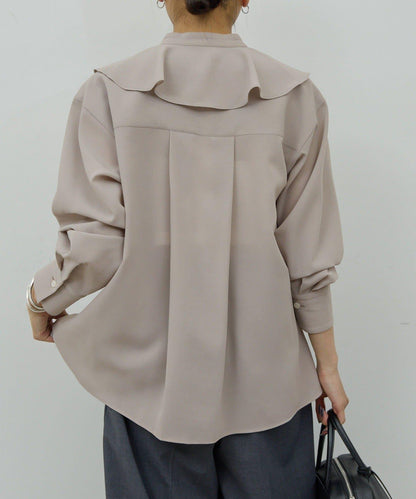 荷葉邊領結襯衫