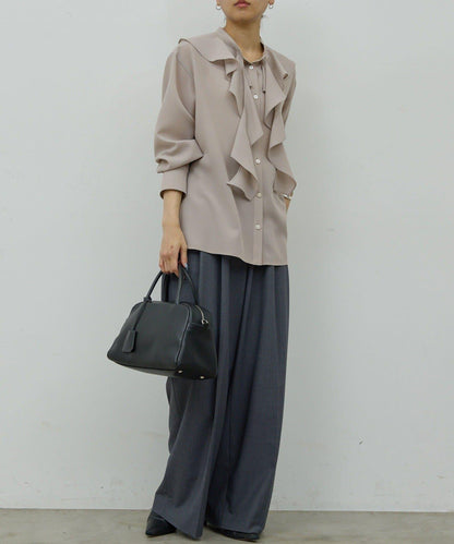 荷葉邊領結襯衫