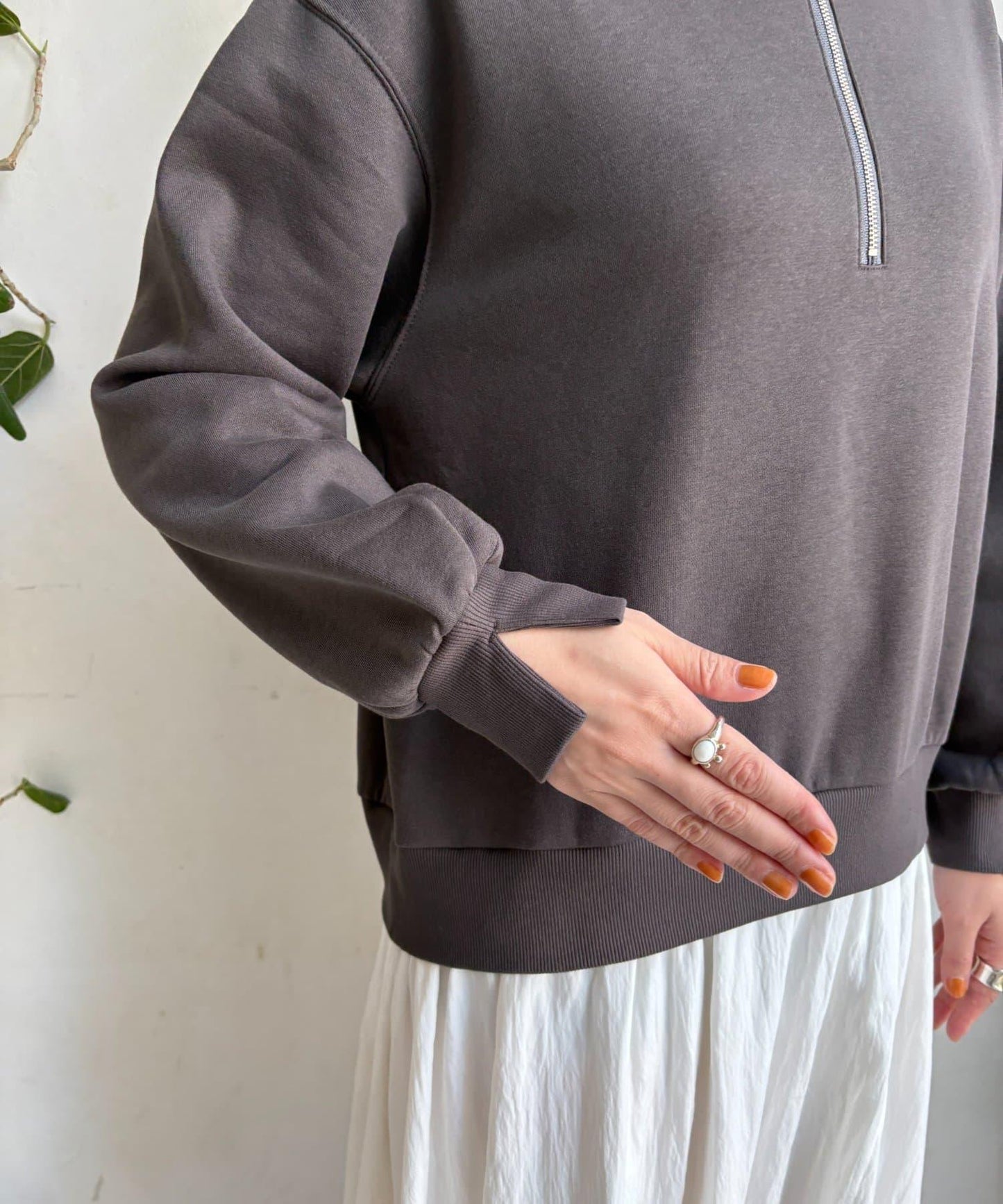 半拉鍊拼接連衣裙