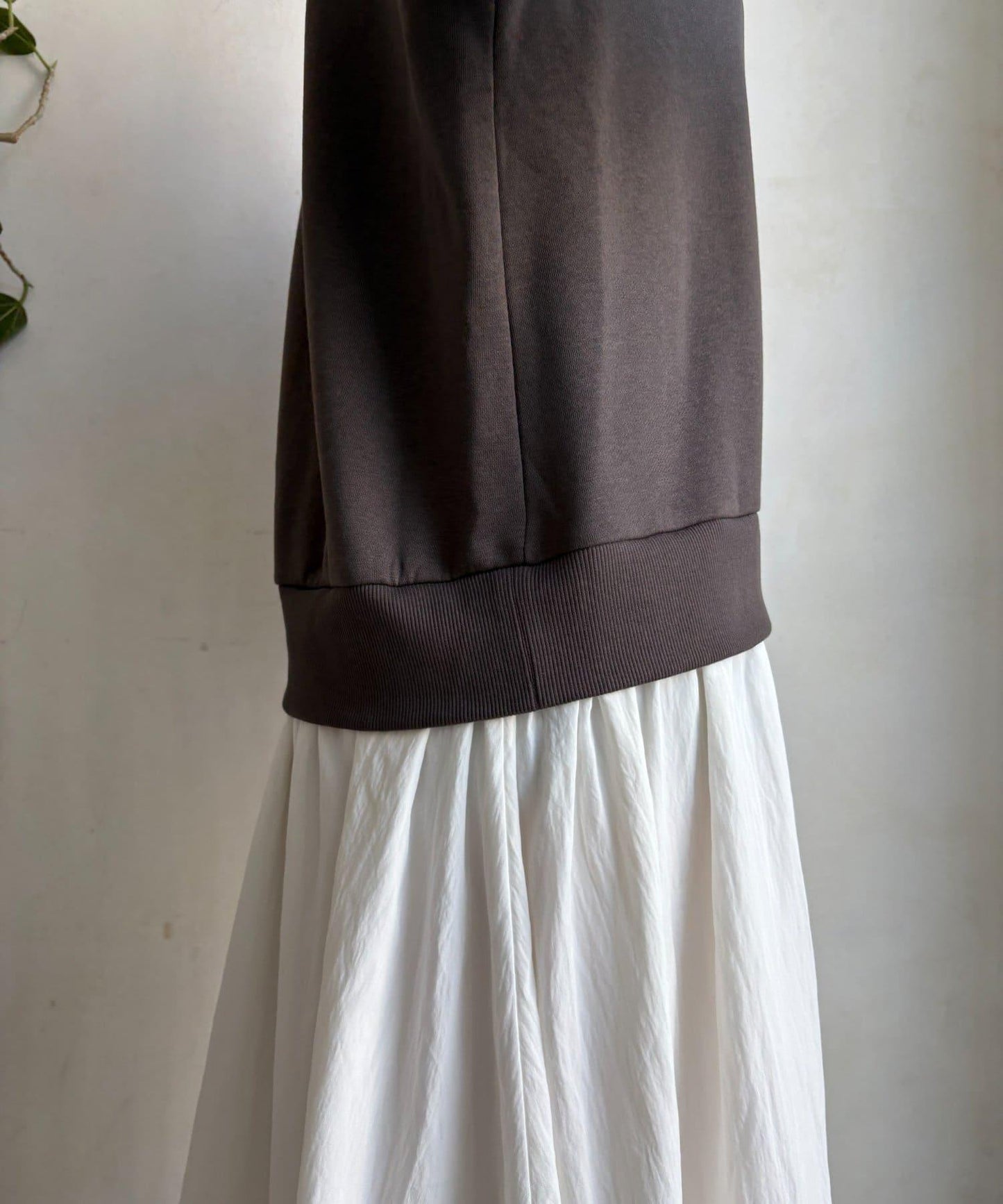 半拉鍊拼接連衣裙