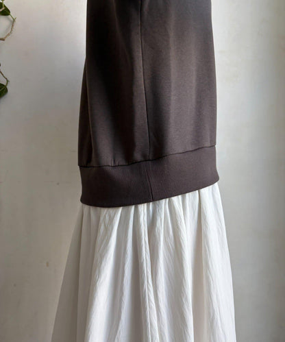 半拉鍊拼接連衣裙