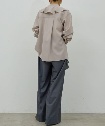 荷葉邊領結襯衫