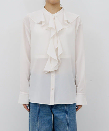 荷葉邊領結襯衫