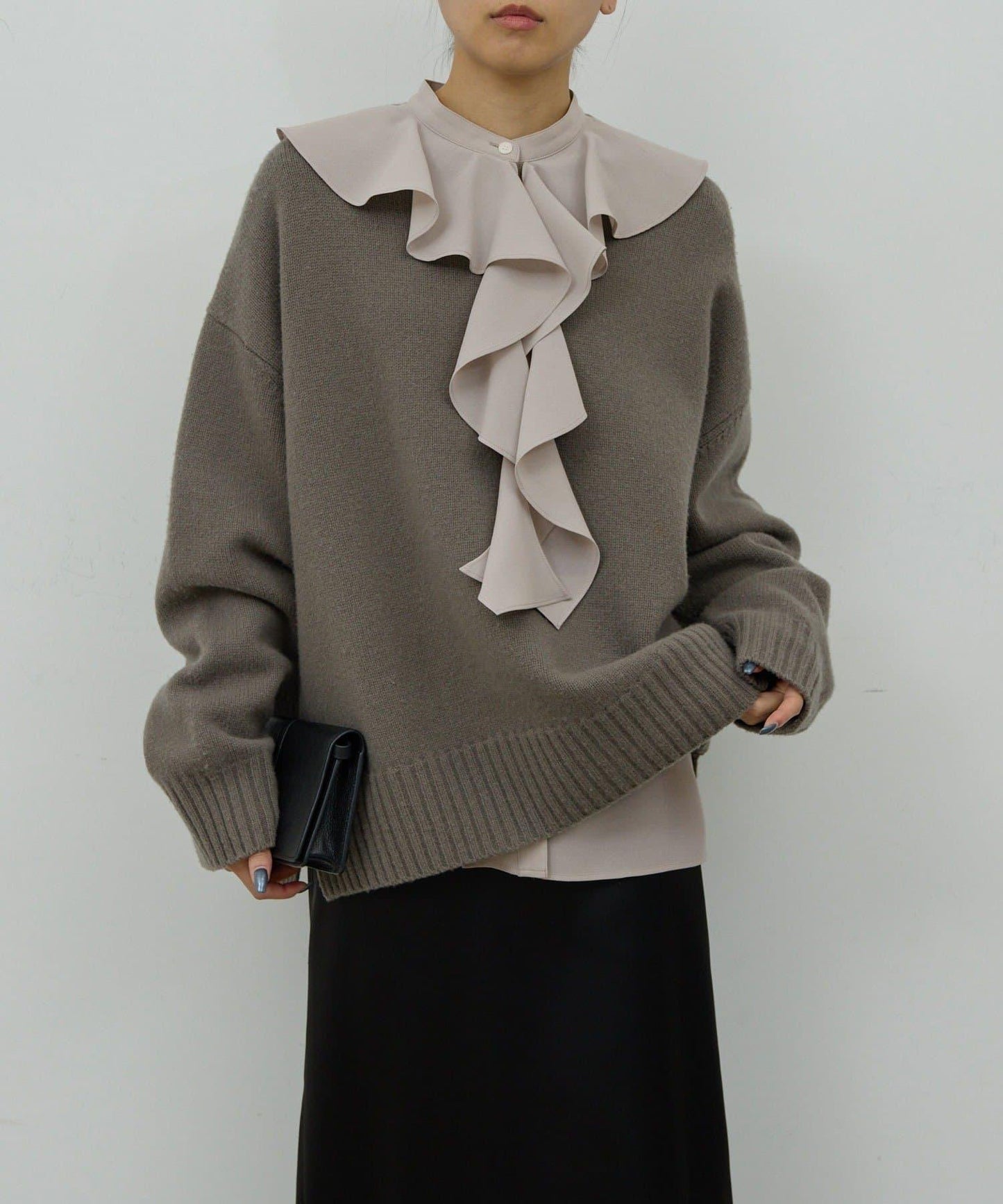 荷葉邊領結襯衫