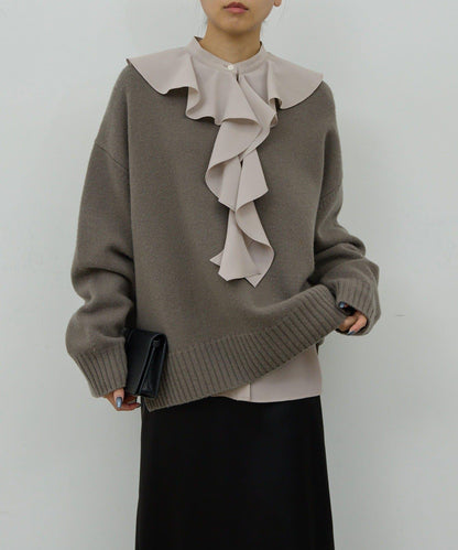 荷葉邊領結襯衫