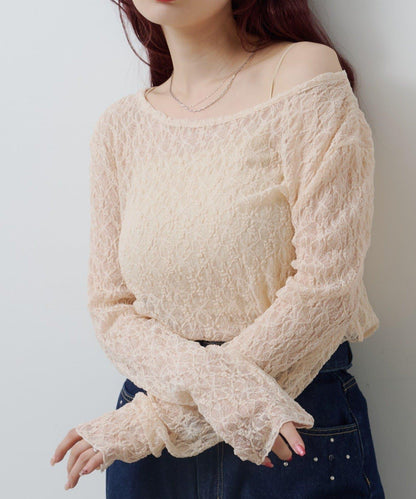 蕾絲透視上衣