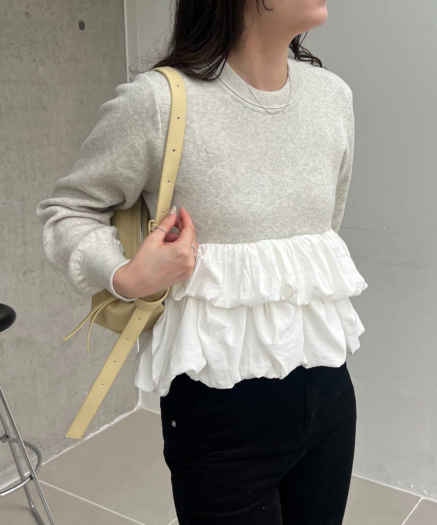 泡泡層疊套頭衫