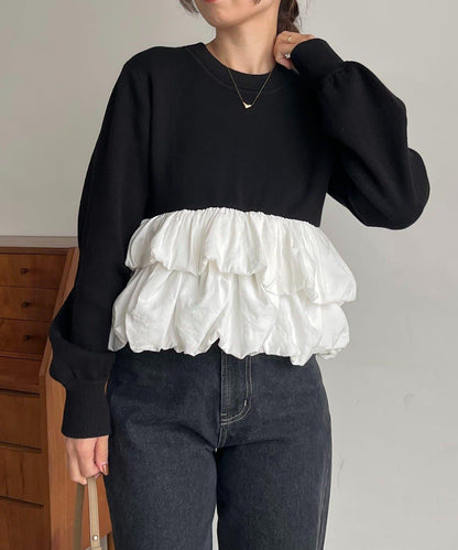 泡泡層疊套頭衫