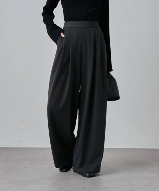 雙褶寬鬆長褲