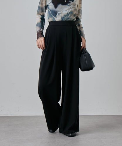 雙褶寬鬆長褲