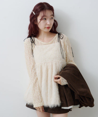 蕾絲透視上衣