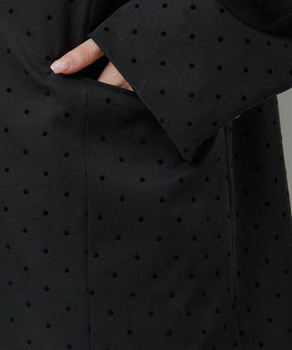 波點緞面西裝外套