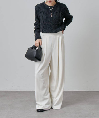 雙褶寬鬆長褲