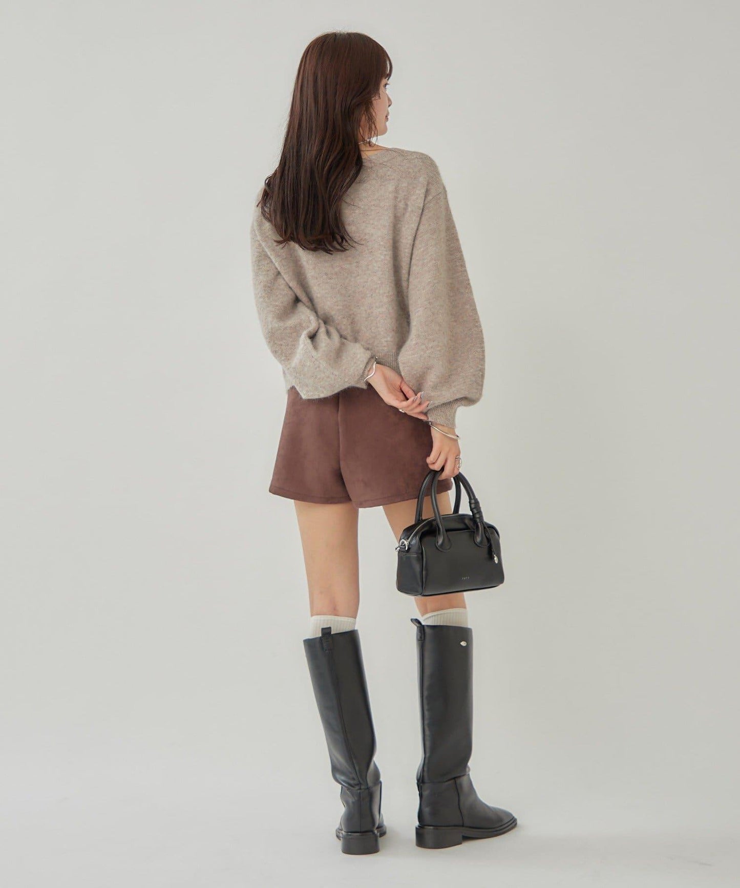 【蝴蝶結可拆卸】蝴蝶結裝飾針織套頭衫