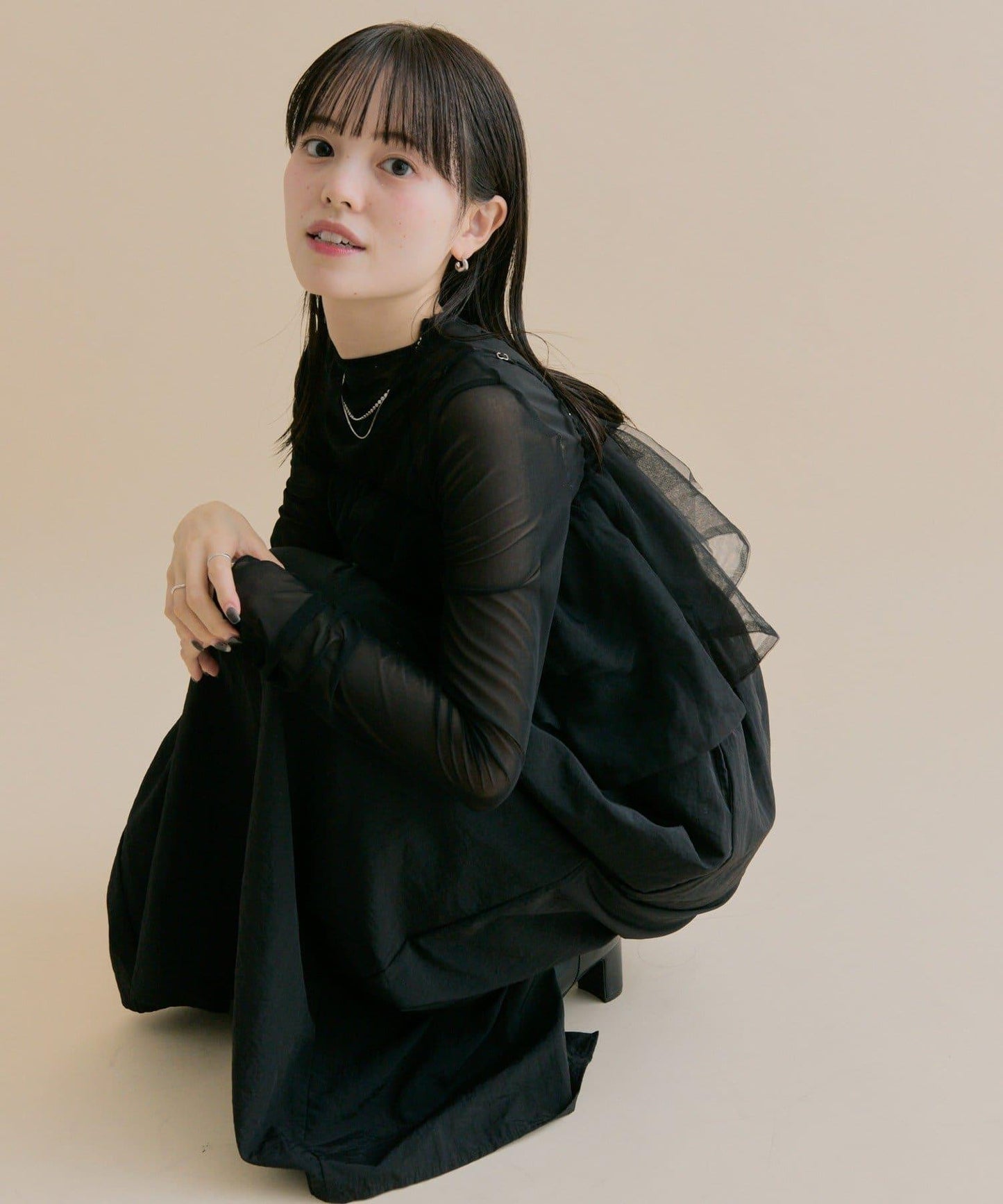 11/1（週六）12:00開始！【數量限定】【森川企畫】網紗吊帶連衣裙套裝