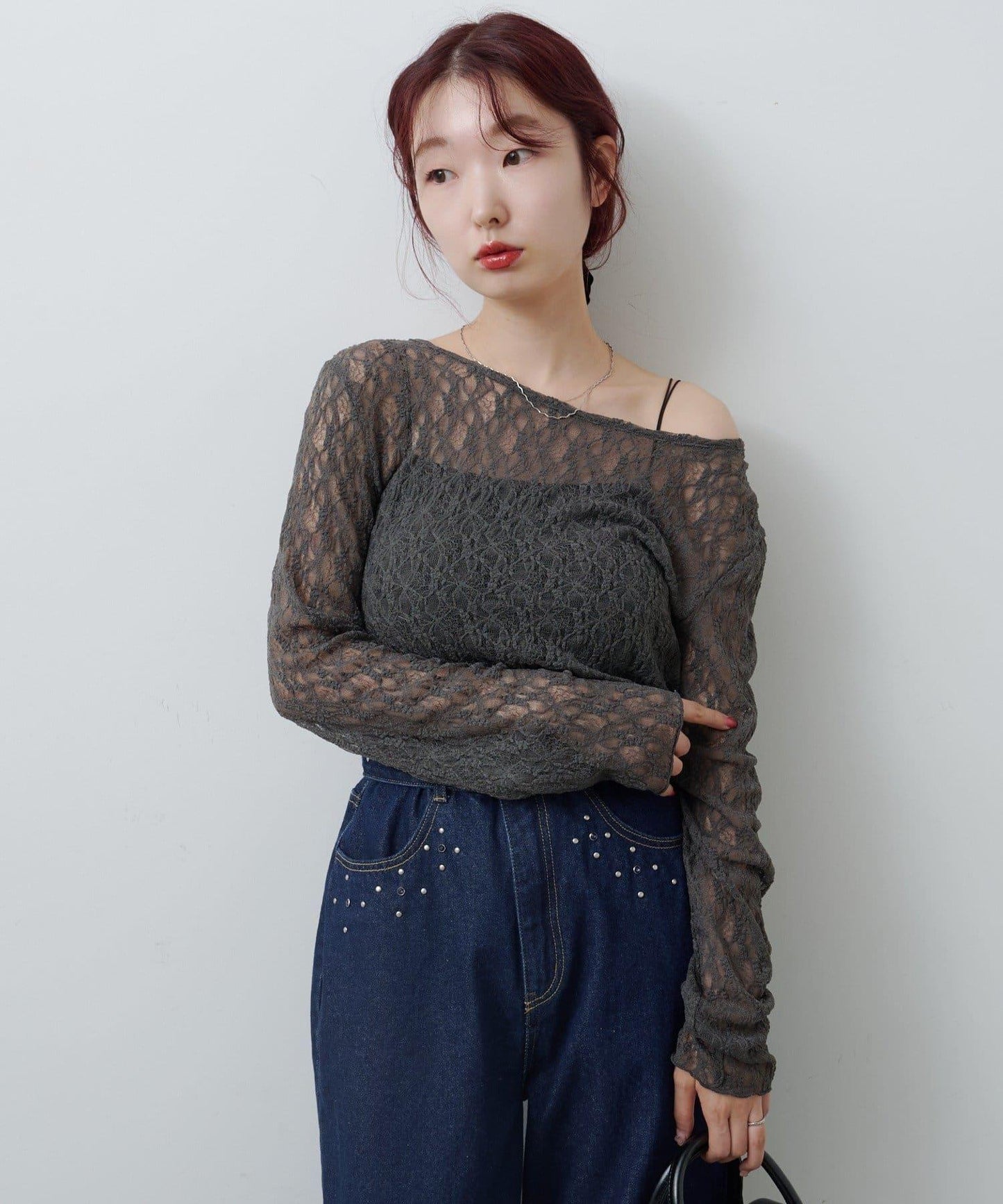 蕾絲透視上衣