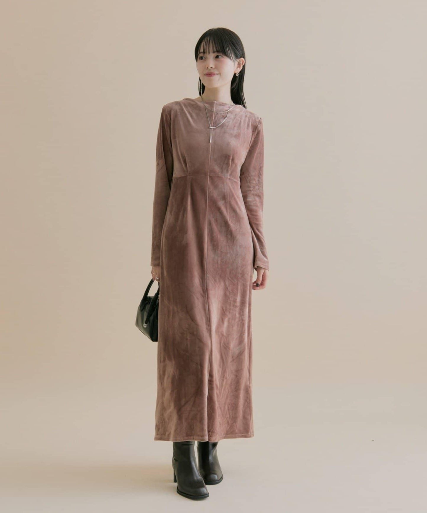 11/1（週六）12:00開始！【數量限定】【森川企畫】後背開口天鵝絨連衣裙