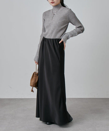 羽毛袖羅紋高領套頭衫