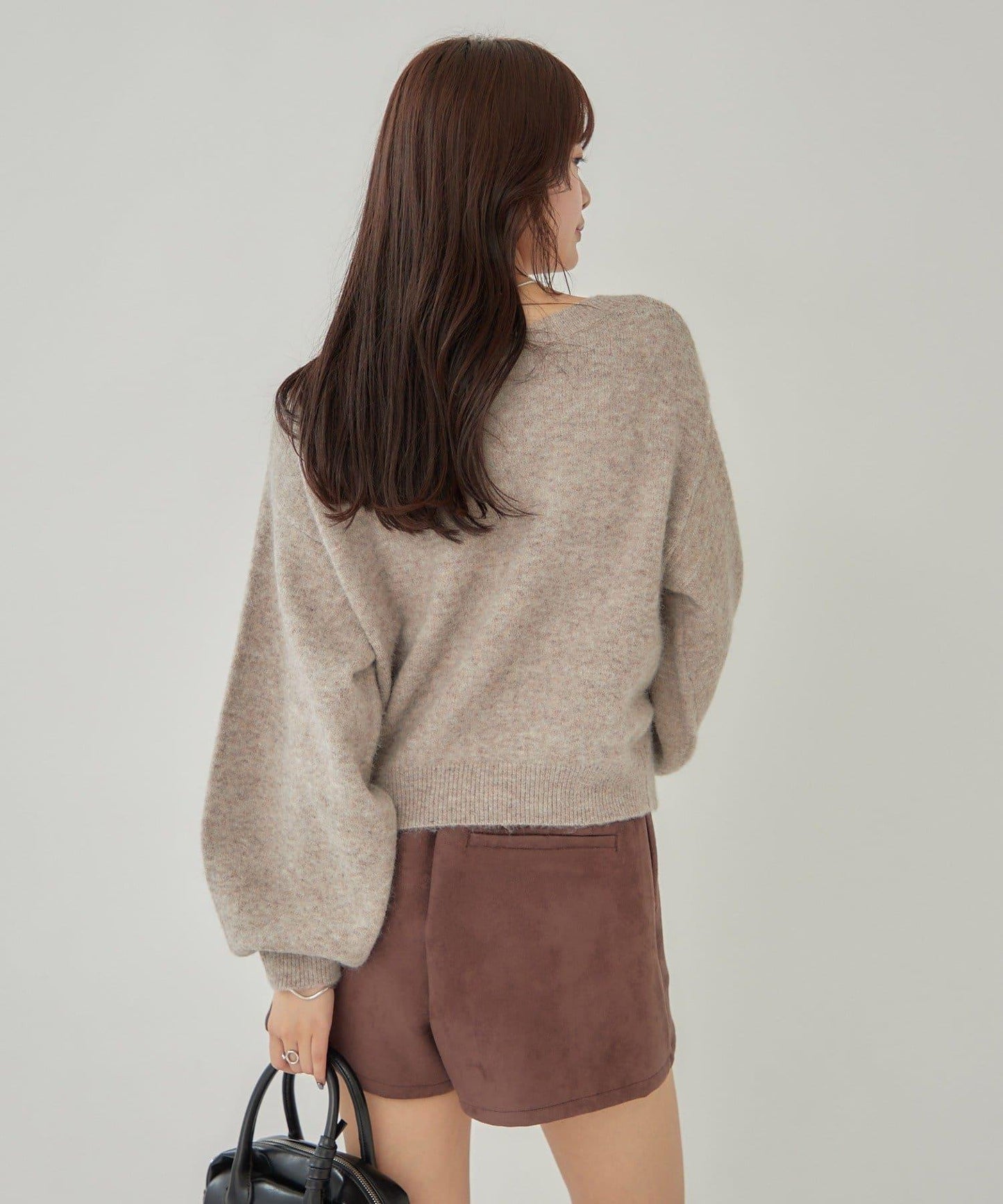 【蝴蝶結可拆卸】蝴蝶結裝飾針織套頭衫