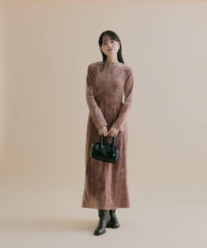 11/1（週六）12:00開始！【數量限定】【森川企畫】後背開口天鵝絨連衣裙