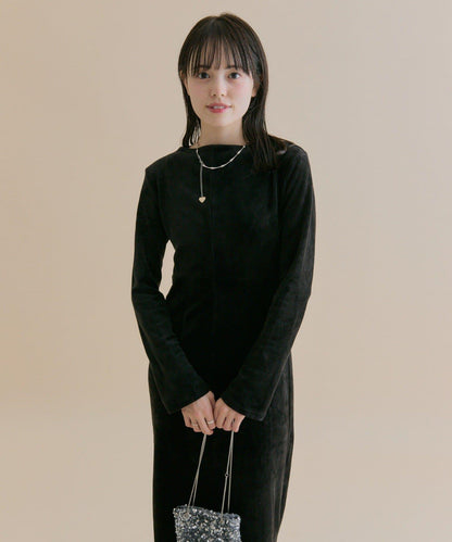 11/1（週六）12:00開始！【數量限定】【森川企畫】後背開口天鵝絨連衣裙