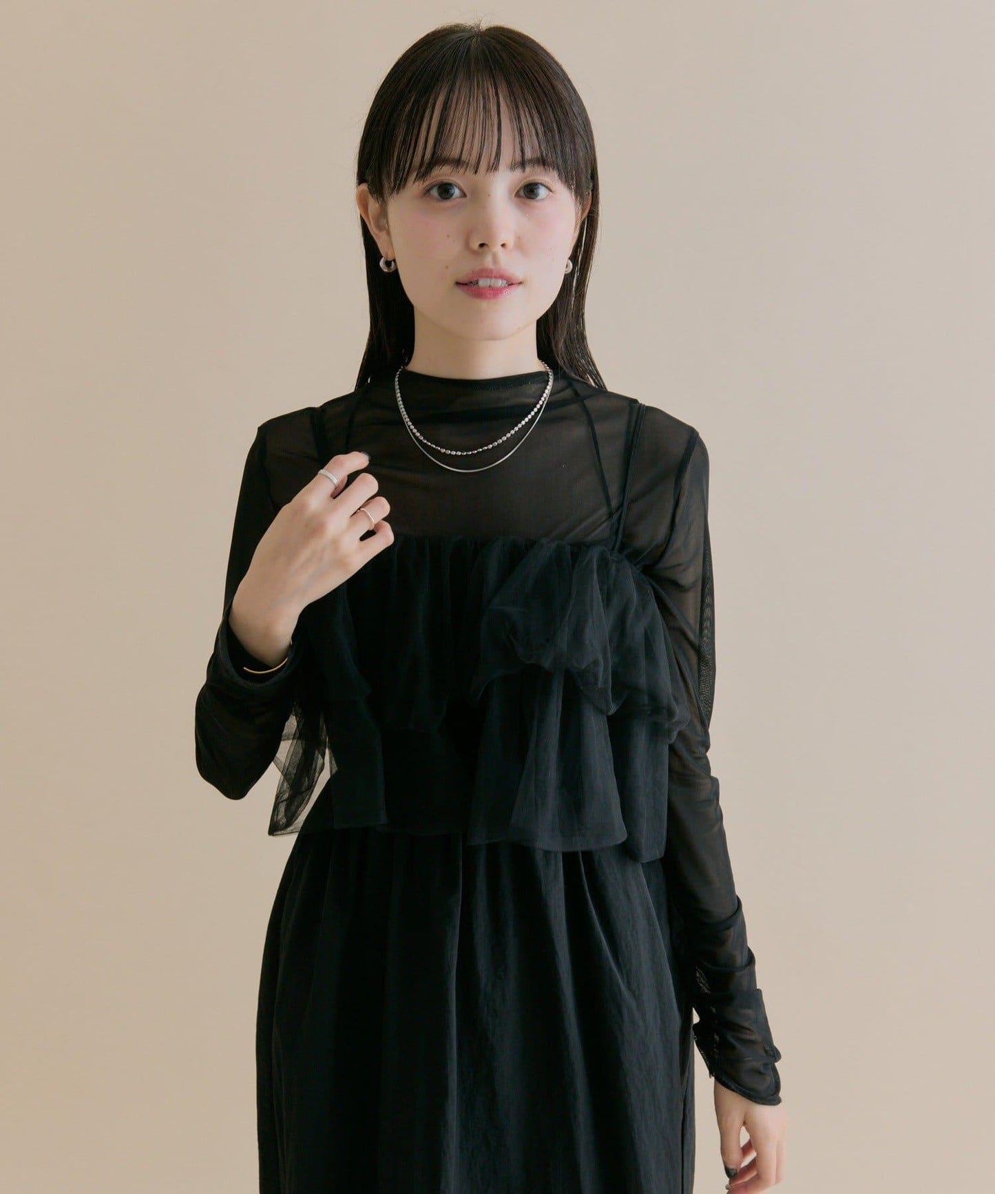 11/1（週六）12:00開始！【數量限定】【森川企畫】網紗吊帶連衣裙套裝