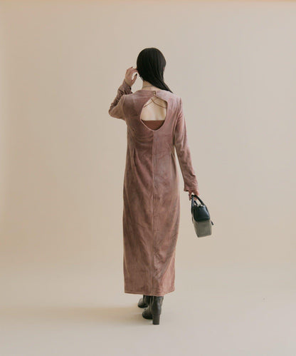 11/1（週六）12:00開始！【數量限定】【森川企畫】後背開口天鵝絨連衣裙