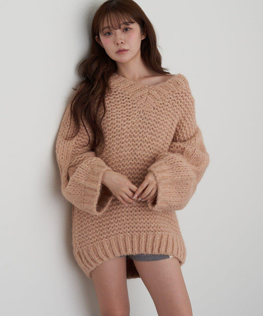 【RAY CASSIN】麻花寬鬆長款針織衫