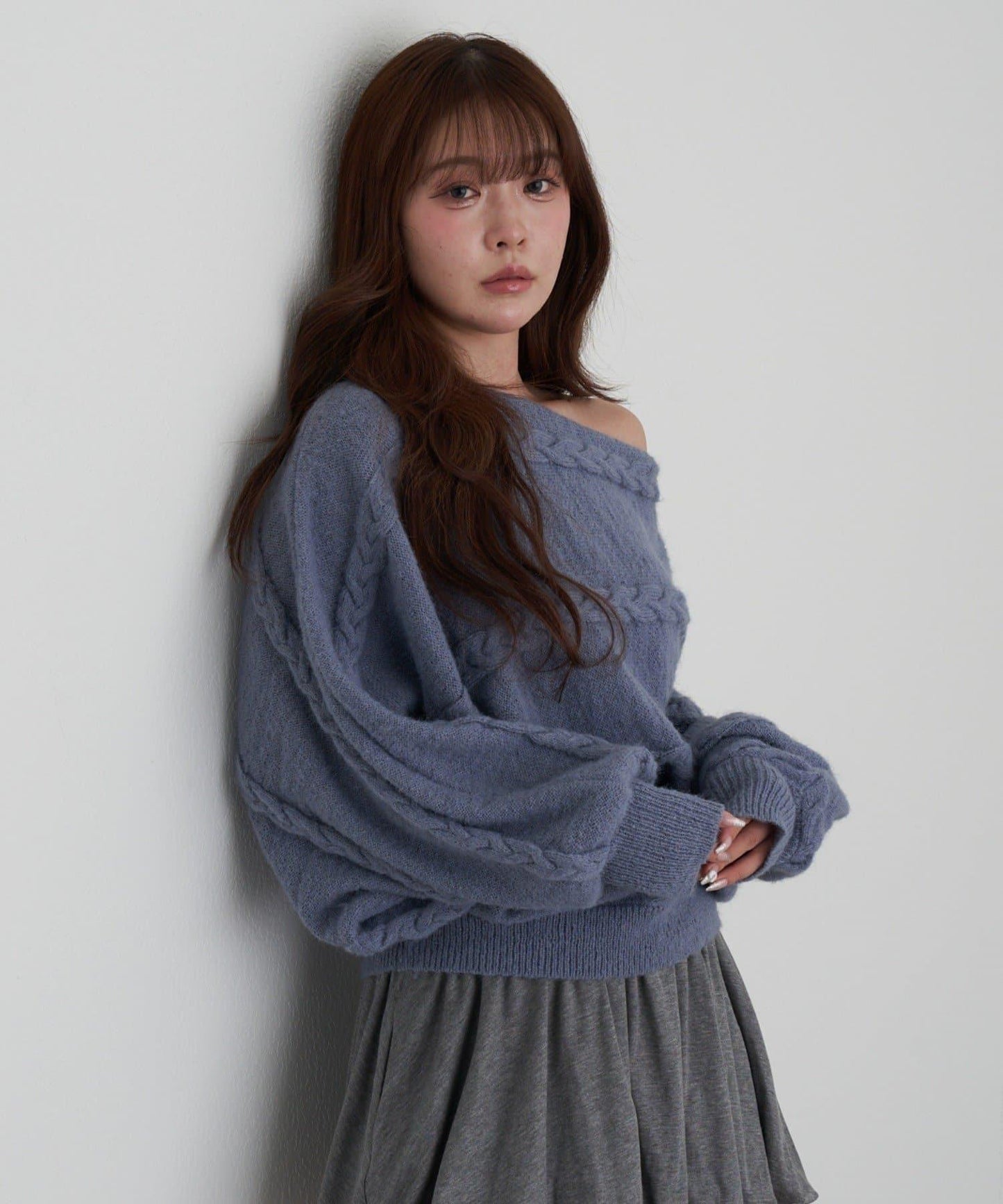 【RAY CASSIN】麻花寬鬆蝙蝠袖針織衫