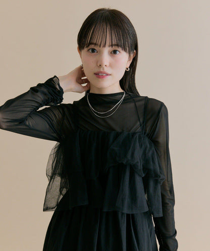 11/1（週六）12:00開始！【數量限定】【森川企畫】網紗吊帶連衣裙套裝