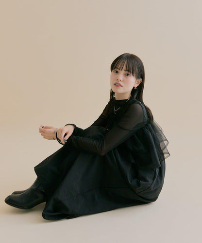 11/1（週六）12:00開始！【數量限定】【森川企畫】網紗吊帶連衣裙套裝