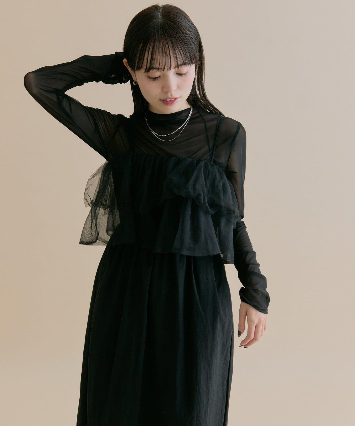 11/1（週六）12:00開始！【數量限定】【森川企畫】網紗吊帶連衣裙套裝