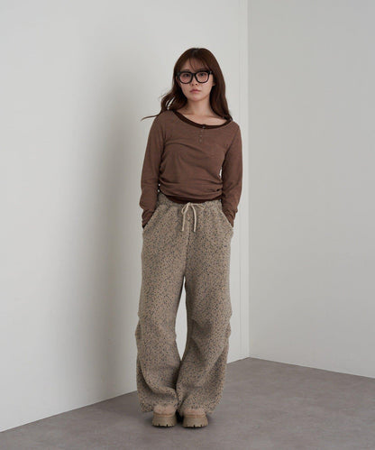 U領疊穿亨利長袖T恤