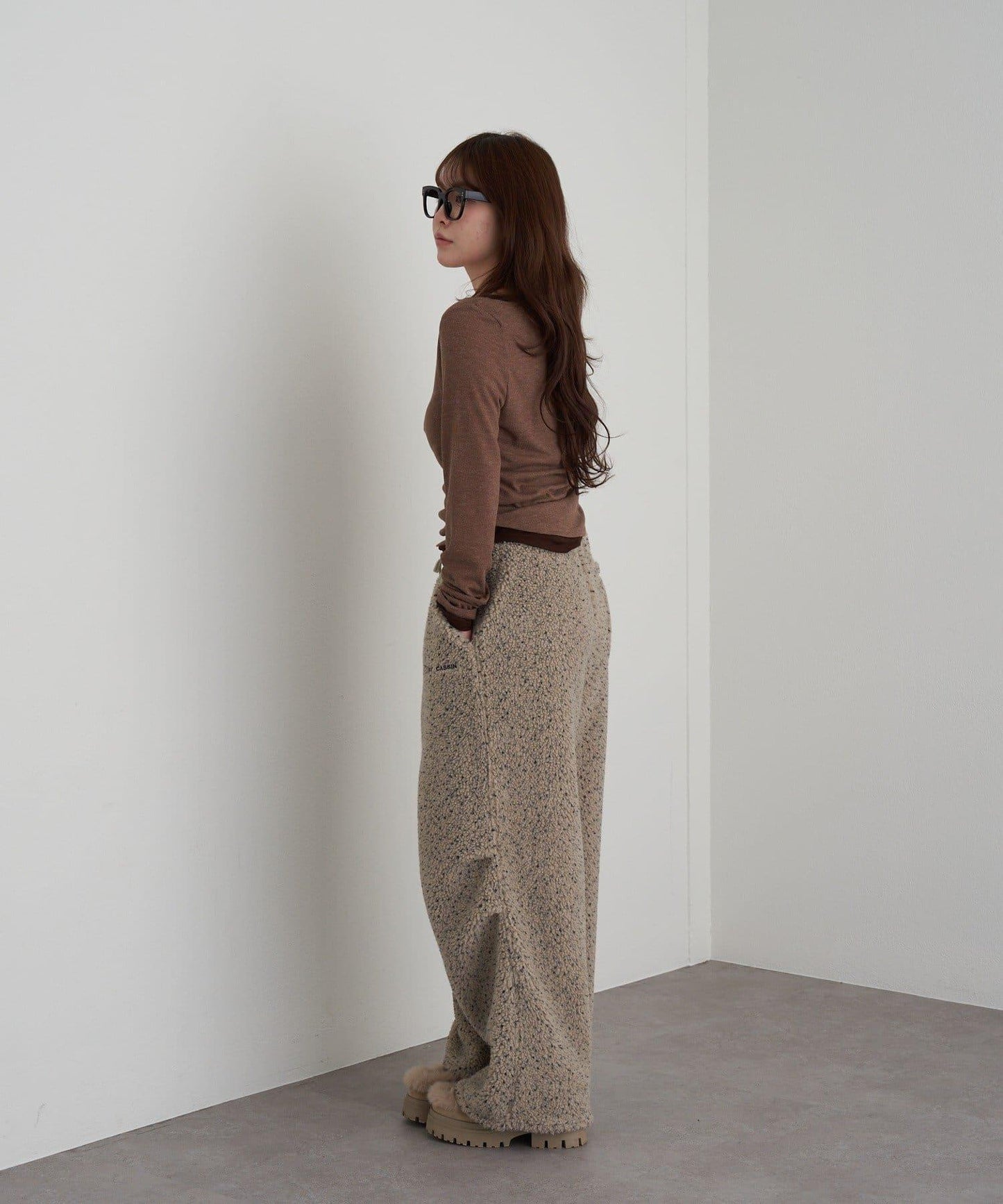 U領疊穿亨利長袖T恤