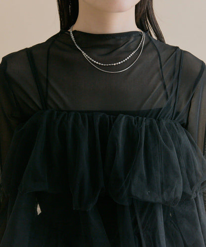 11/1（週六）12:00開始！【數量限定】【森川企畫】網紗吊帶連衣裙套裝