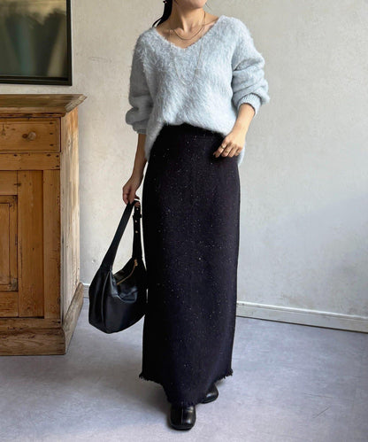 亮片針織吊帶背心×半身裙套裝