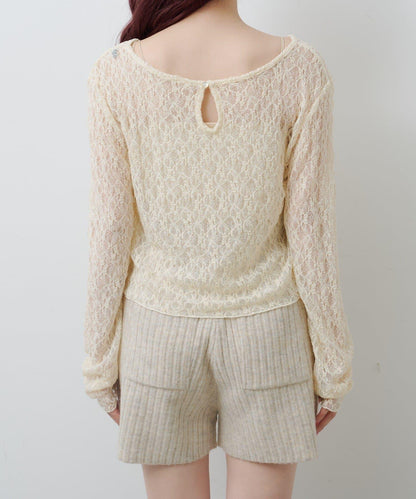 蕾絲透視上衣