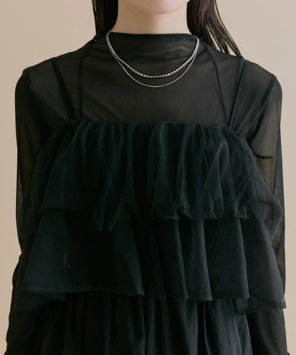 11/1（週六）12:00開始！【數量限定】【森川企畫】網紗吊帶連衣裙套裝