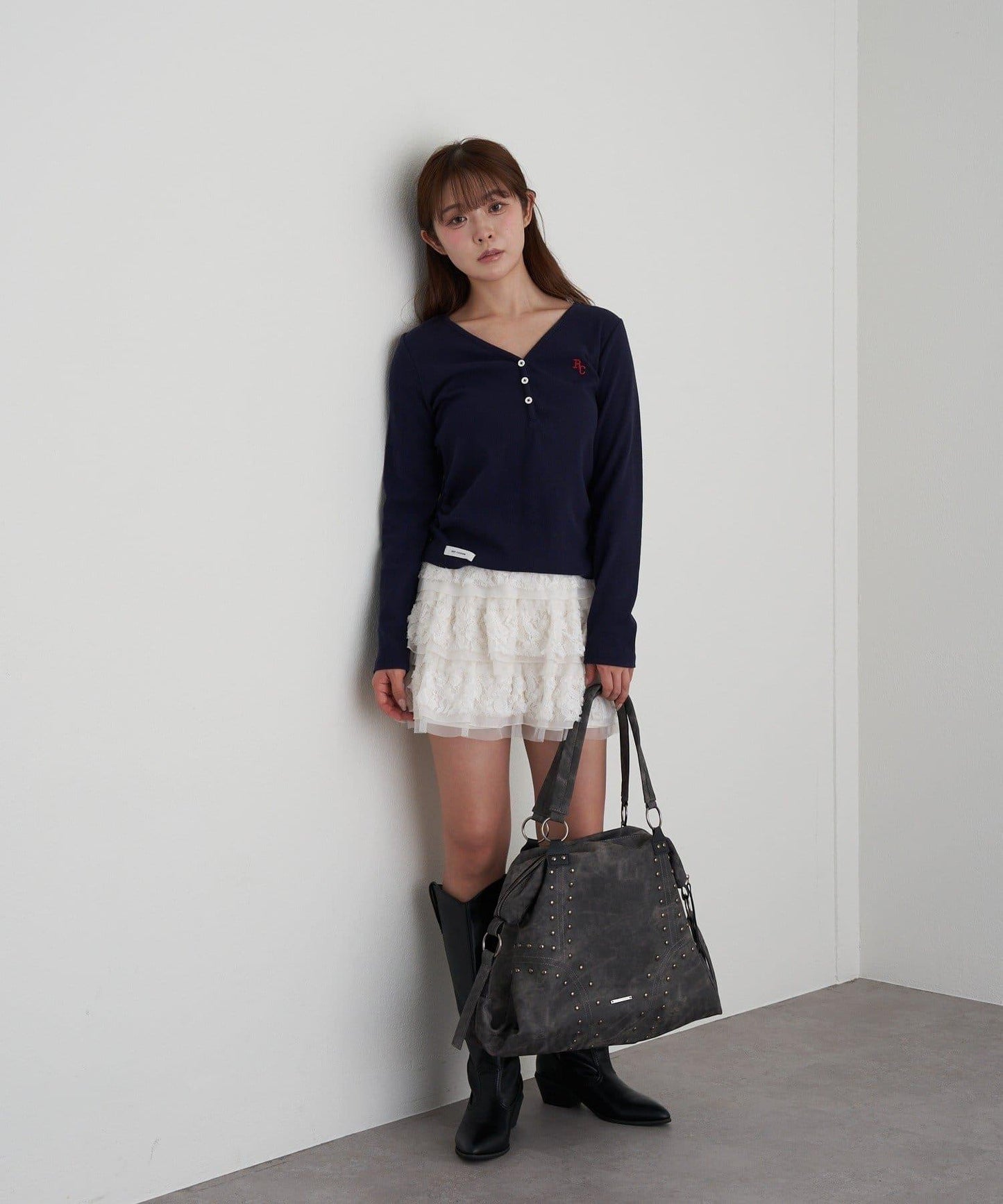 鉚釘裝飾托特包