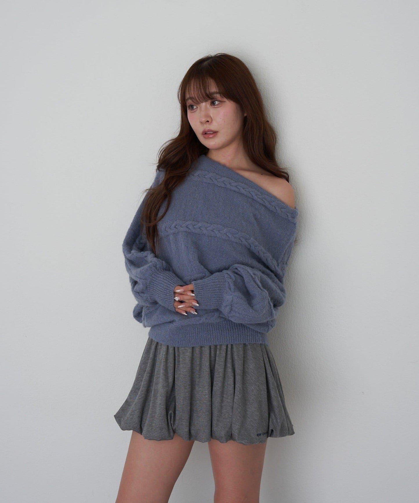 【RAY CASSIN】麻花寬鬆蝙蝠袖針織衫