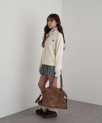 鉚釘裝飾托特包