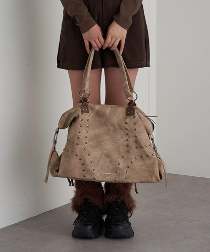 鉚釘裝飾托特包