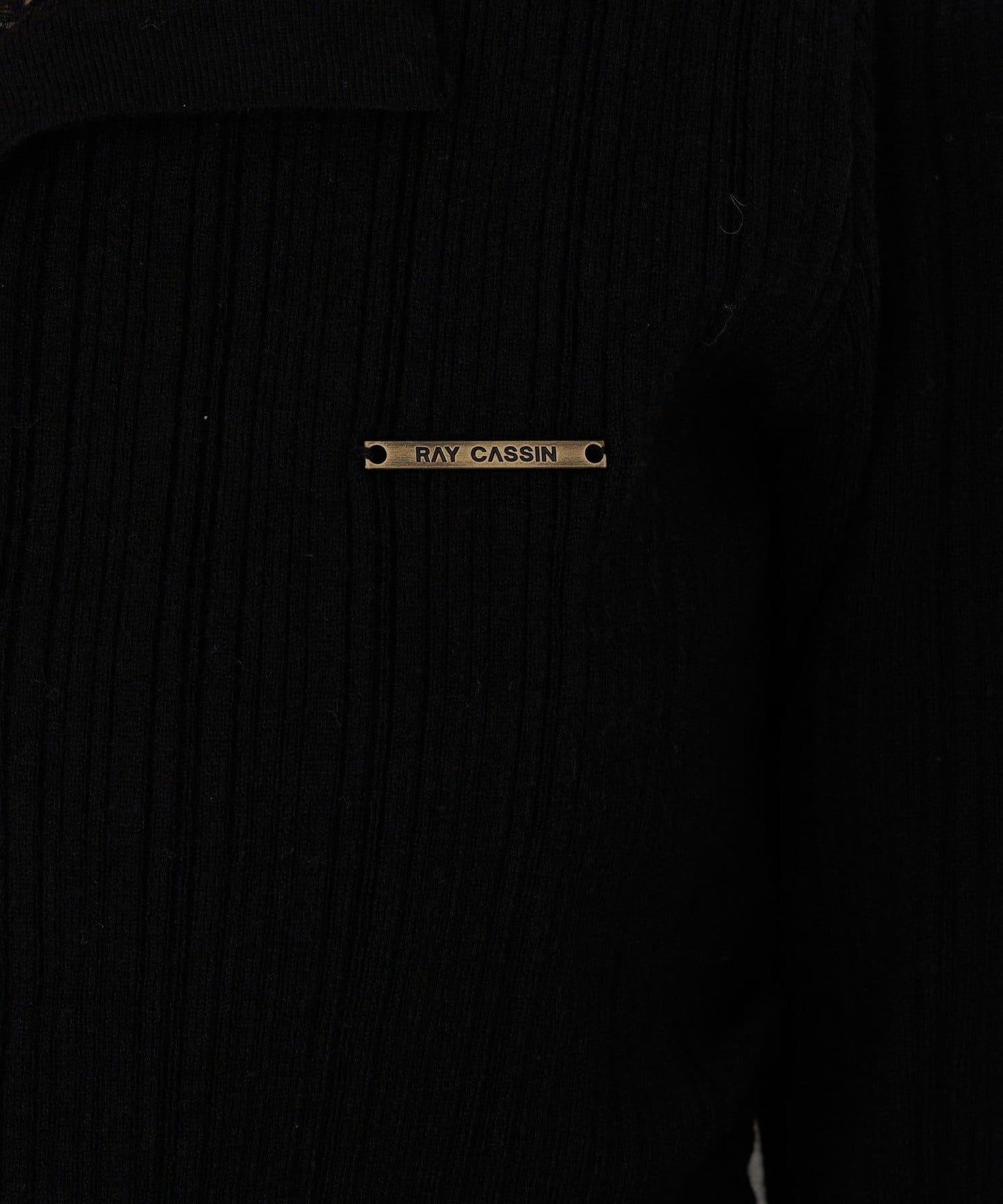 蕾絲拼接前開釦針織衫