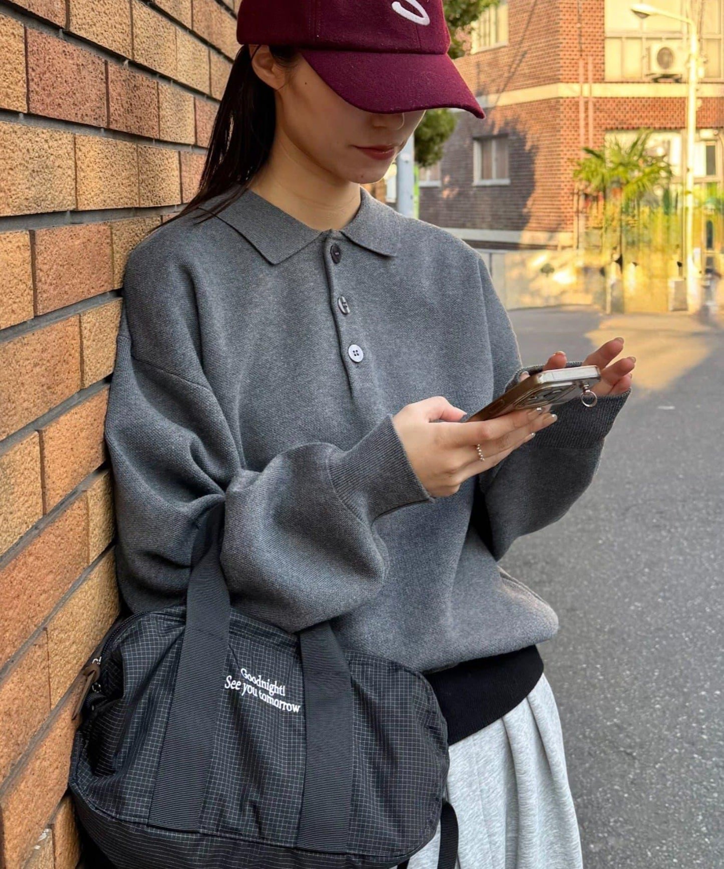 拼接羅紋下襬配色針織POLO衫