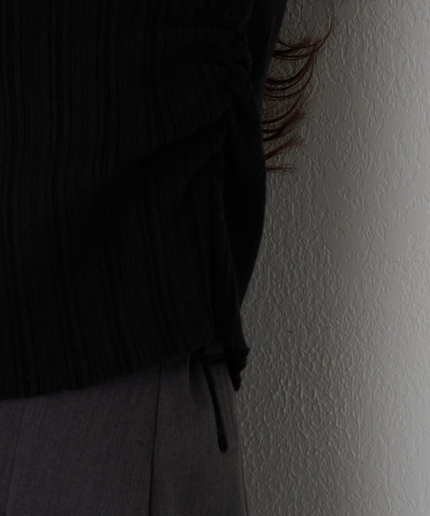 蕾絲拼接前開釦針織衫