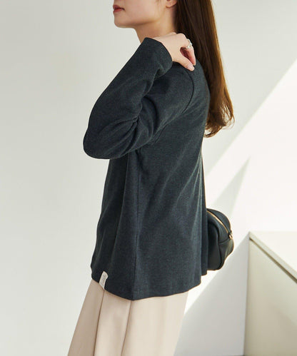 順滑磨毛雙面穿亨利領T恤